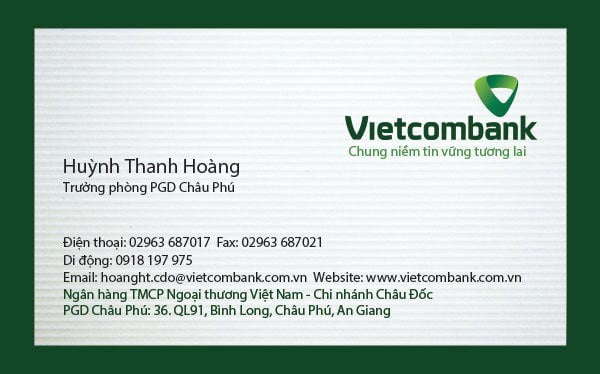 In Danh Thiếp Giấy Mỹ Thuật Vietcombank